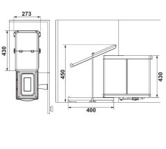 Hafele ENVIRO DOUBLE Otomatik Açma Kollu Çöp Kutusu İç Hacim 14+14 lt