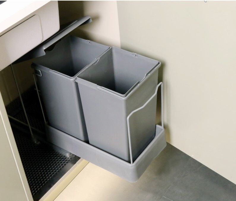 Hafele ENVIRO DOUBLE Otomatik Açma Kollu Çöp Kutusu İç Hacim 14+14 lt