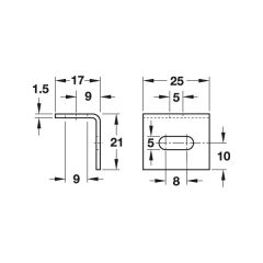 Hafele Köşebent Yatay Ve Dikey Çelik Nikel Kpl. (50 Adet)