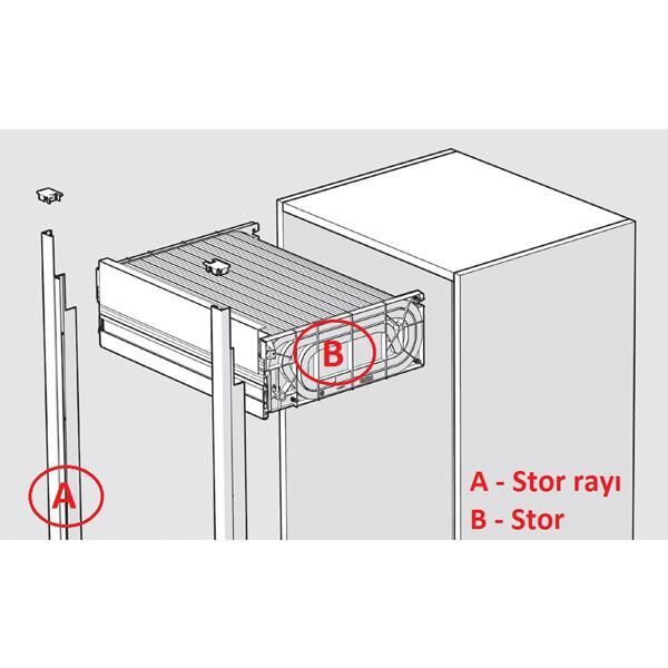 Hafele Stor rayı paslanmaz çelik renkli 50-60cm