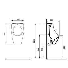 Hafele Pisuvar Pota Parlak Beyaz Renk