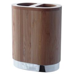 Hafele Diş Fırçalık Bamboo Kahve ve Krom Renkli