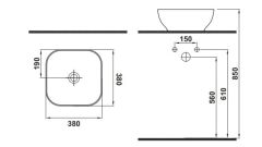 Hafele LOTUS S 380x300x140mm Parlak Beyaz