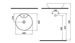 Hafele LOTUS RB Q 420x135mm Parlak Beyaz