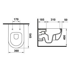 Hafele Asma Klozet Arena Wall R54 Mat Gri Renk