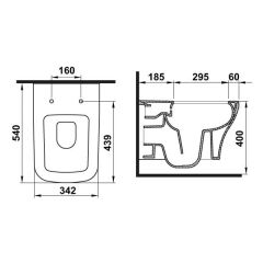 Hafele Asma Klozet Arena Wall S54 Mat Siyah Renk
