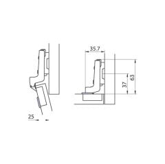 Hafele M.K. Tas Menteşe Tdb 45/9,5 Dübelli,8mm