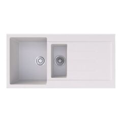Vantole Bodrum-04 Granit Eviye 1,5 Göz Damlalıklı Beyaz