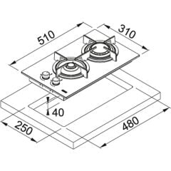 Franke Cam Ocak FHCR 302 2G HE BK C