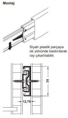 Hafele BALL 35 Bilyalı Ray Tam Açılım 35/250mm