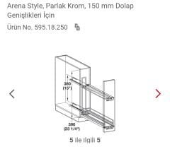 Hafele No.15 Parlak Krom Tepsilik Tezgah Altı Kiler Sistemi