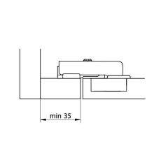 Hafele M.S. Sabit Kapak Menteşesi Düz 48/6