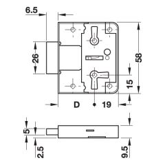Hafele Sürgülü Kilit Çelik Nikel Kpl.30Mm