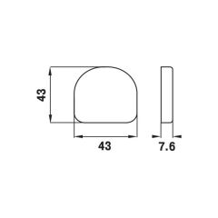Hafele M.S. Kapak (Cam menteşe için) Oval Krom