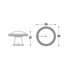 Hafele Düğme Kulp Violet Jr. Antik Gümüş