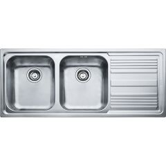 Franke Çelik Eviye Logica Line LLL 621-116 2 Gözlü Tezgah Üstü Dekorlu Sağ Damlalıklı