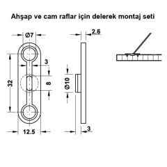 Hafele Brıgde Raf Tutucu Nikel Mat 210mm