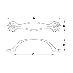 Hafele Mobilya Kulpu Lily 128mm Antik Bronz