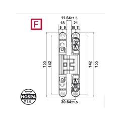 Hafele CDH 60I Mat Nikel Renk Gizli Menteşe