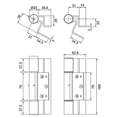 Hafele Galvaniz Renkli , DIN Sağ Ve DIN Sol İle Uyumlu Metal Kasa Menteşesi