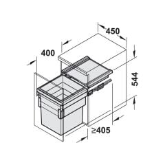 Hafele CARGO SYNCHRO 450 Çöp Kutusu (55 Litre)