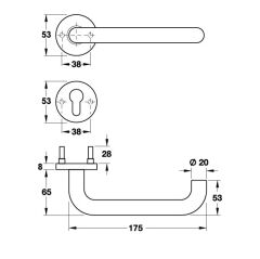Hafele Kapı Kolu Seti Pdh5105 WC Paslanmaz Çelik