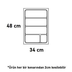 Hafele Smart Çatal Kaşıklık Antrasit Renk, 34x48cm