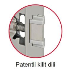 Hafele Barelli Gömme Kilit 55/20mm, Parlak Krom Renk