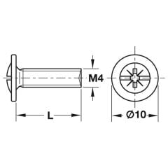 Hafele Kulp Vidası Galvaniz M4X9Mm (100 Adet)