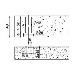 Hafele FLY Gizli Raf Bağlantı, Gövde , Ø 20mm