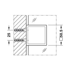 Hafele Cam Tutucu, Duvar/Cam,90°,Parlak Krom
