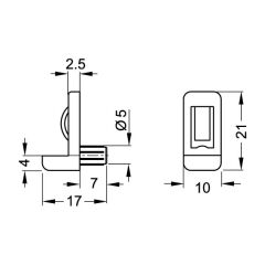 Hafele Cam Raf Pimi Kilitli 5mm (100 Adet), Şeffaf