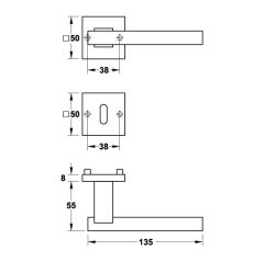 Hafele Kapı Kolu Seti Lola WC Mat Paslanmaz Çelik
