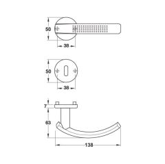 Hafele Kapı Kolu Seti Serena WC Mat Krom