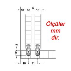 Hafele SLIDO 12 IF J Kılavuz, gri