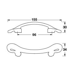 Hafele Mobilya Kulpu Angelo 96mm Parlak Pirinç