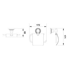 Hafele Tuvalet Kağıtlığı Calisto Kapaklı Duvara Monte Antik Bronz Renk