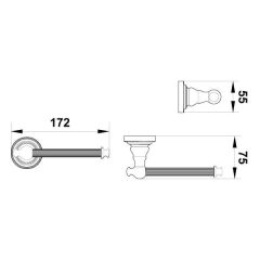 Hafele Tuvalet Kağıtlığı Calisto Duvara Monte Mat Siyah Renk