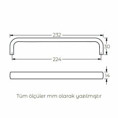 Hafele Mobilya Kulpu Umberto3 224mm Nikel
