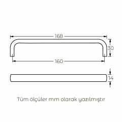 Hafele Mobilya Kulpu Umberto3 160mm Paslanmaz Çelik