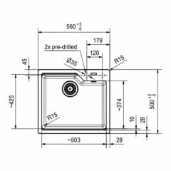Franke Granit Eviye Tek Gözlü Damlalıksız Ubg 610-50 Bianco