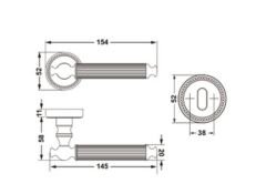 Hafele Kapı Kolu Seti Calisto WC Tipi Antik Bronz