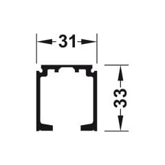 Hafele Slido D- Line11 G x Y: 31 x 33 mm Tekli Taşıyıcı Ray