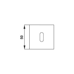 Hafele Kare Wc Kapı Kolu Rozeti 50mm, Parlak Krom Renk