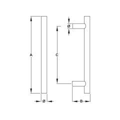 Hafele STEVEN 30 Mat Siyah Çekme Kol