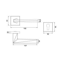 Hafele MARCEL CB (Oda Tipi) Titanyum Renk Kapı Kolu