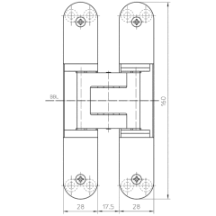 Simonswerk Tectus TE 340 3D Gizli Menteşe Gümüş Renk