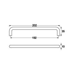 Hafele Mobilya Kulpu Ryan2 192mm Mat Krom