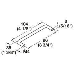 Hafele RYAN III Mat Siyah Mobilya Kulp (96 mm)