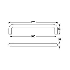 Hafele Mobilya Kulpu Ryan2 160mm Mat Krom